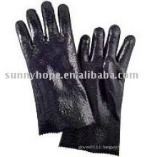 pvc dipped glove with rough finish,waterproof car wash gloves